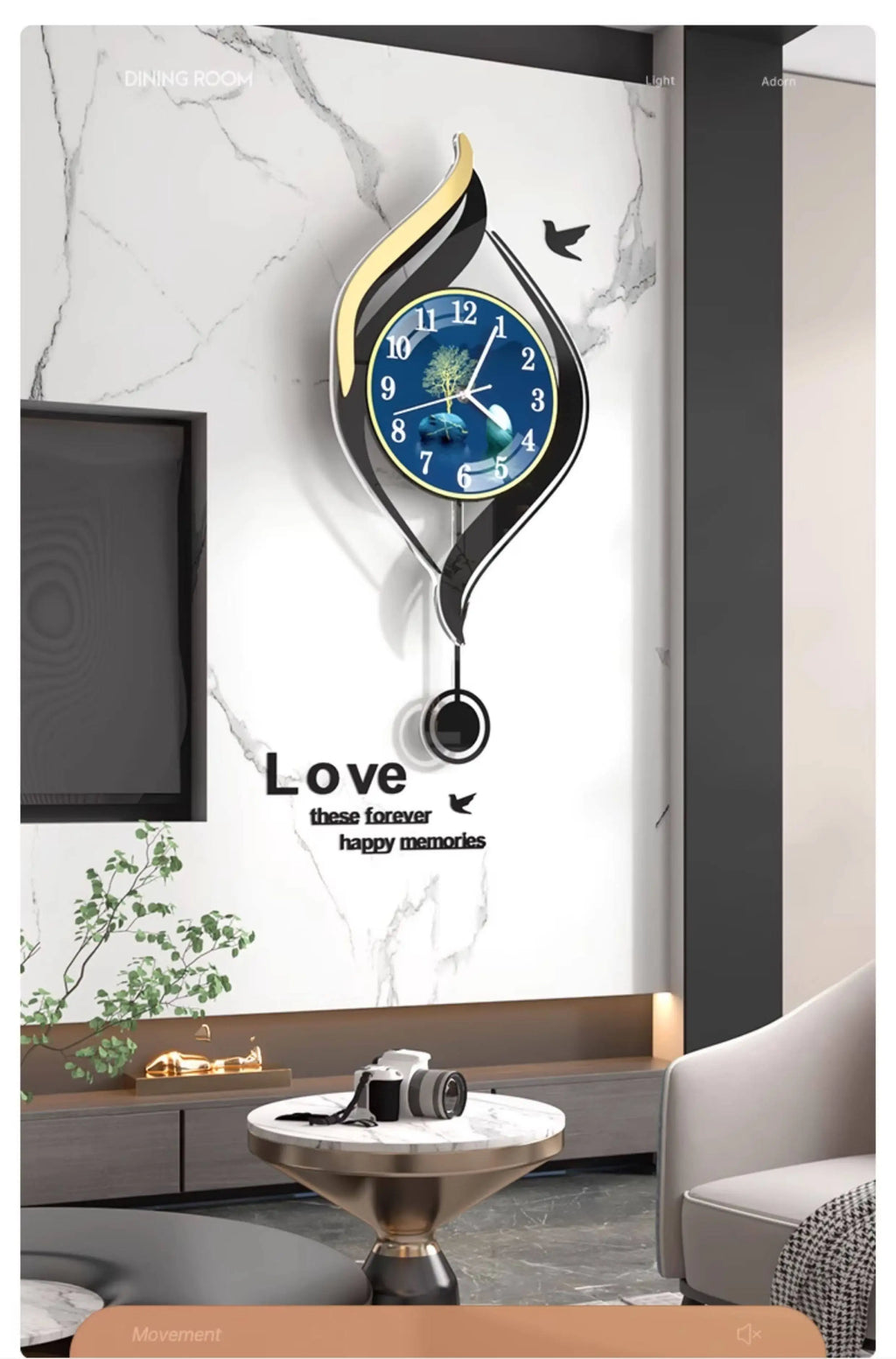 Chinese Style Xenomorph Wall Clock Modern Creative Luxury Metal Art Decor Silent Wall Watch For Living Room Study Home Decor