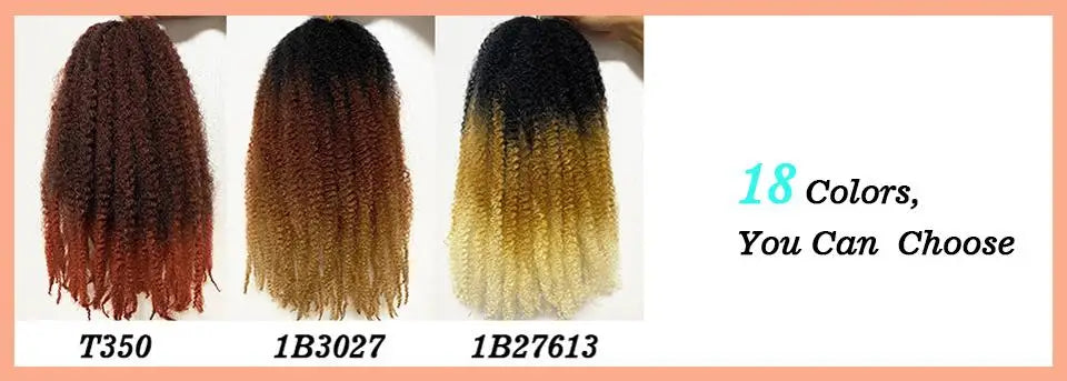 18 Inch 1-6 Packs Marley Twist Crochet Hair Black Brown to Blonde Synthetic Afro Marley Ombre Braiding Hair for Faux Locs Braids