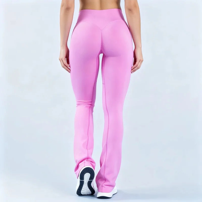 Crossover Waist Flare Leggings Women Seamless Bell Bottom Yoga Pants Butt Lifting Tummy Control Gym Fitness Flared Leggings