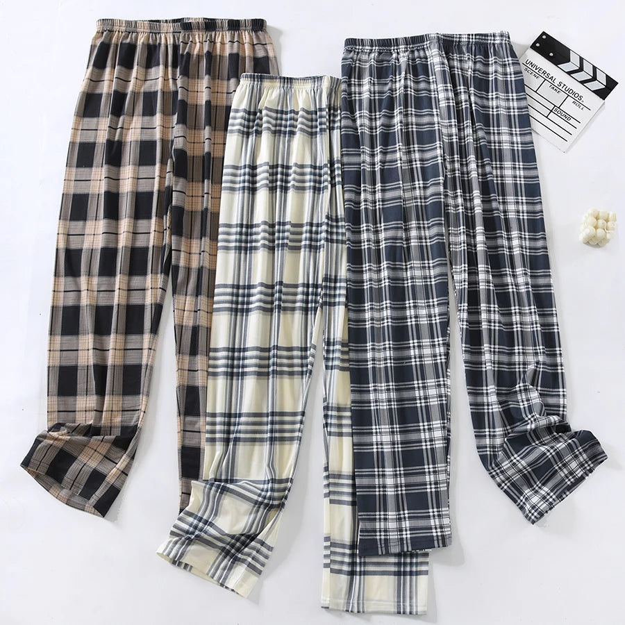 Extra-Large Size, Stylish Men's Pajama Pants for Spring and Autumn, Plus-Size Casual Home Pants, Thin Long Pants for Lounging at Home