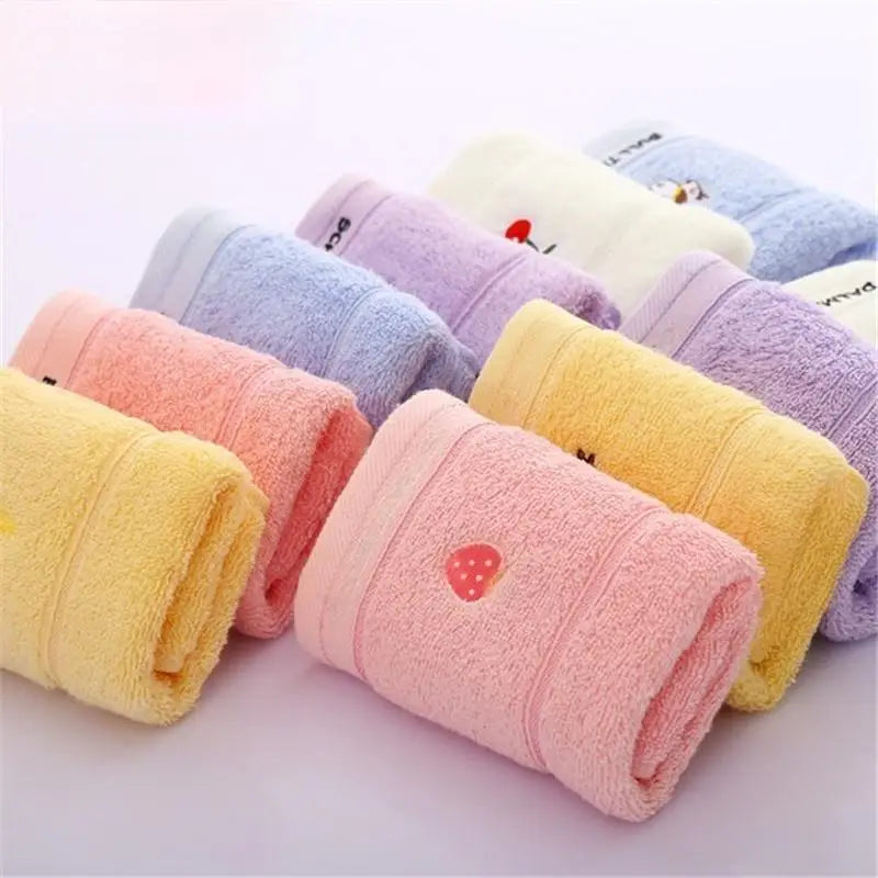 Fruit Themed Embroidered Hand Towels (Set of 5) - Soft Cotton Material, Ultra Absorbent & Quick-Drying for Face & Daily Use