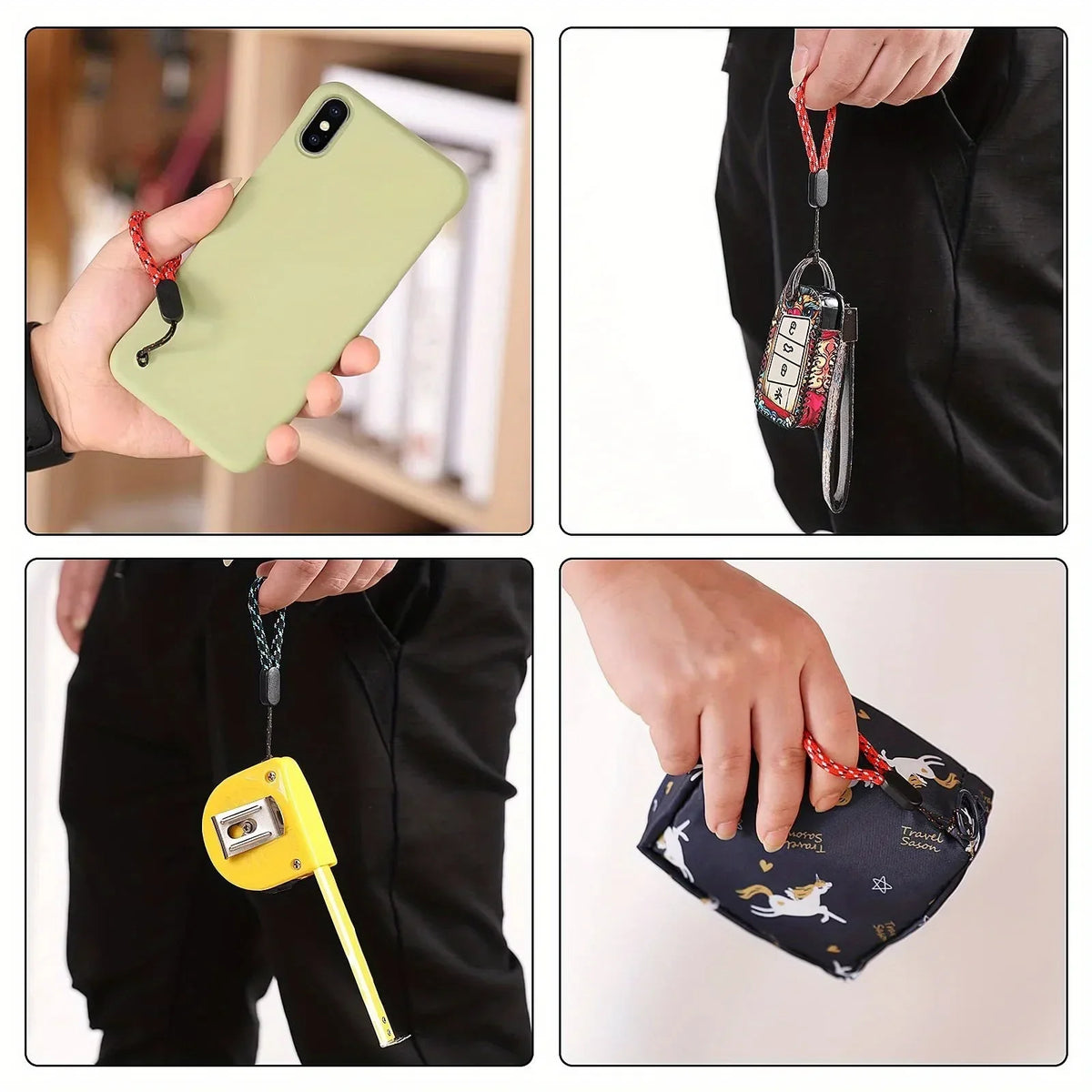 3/5Pc Hand Wrist Lanyard String Short Grip Lanyard Mobile Phone Strap for  Flash Drive Keychain