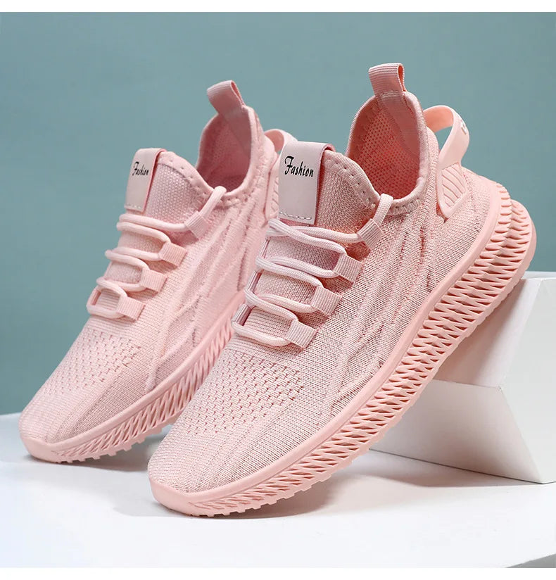 Yellow Sneakers For Women Shoes Slip On Flying Breathable Mesh Sneakers Woman Spring New Lightweight Tennis Ladies Casual Shoes