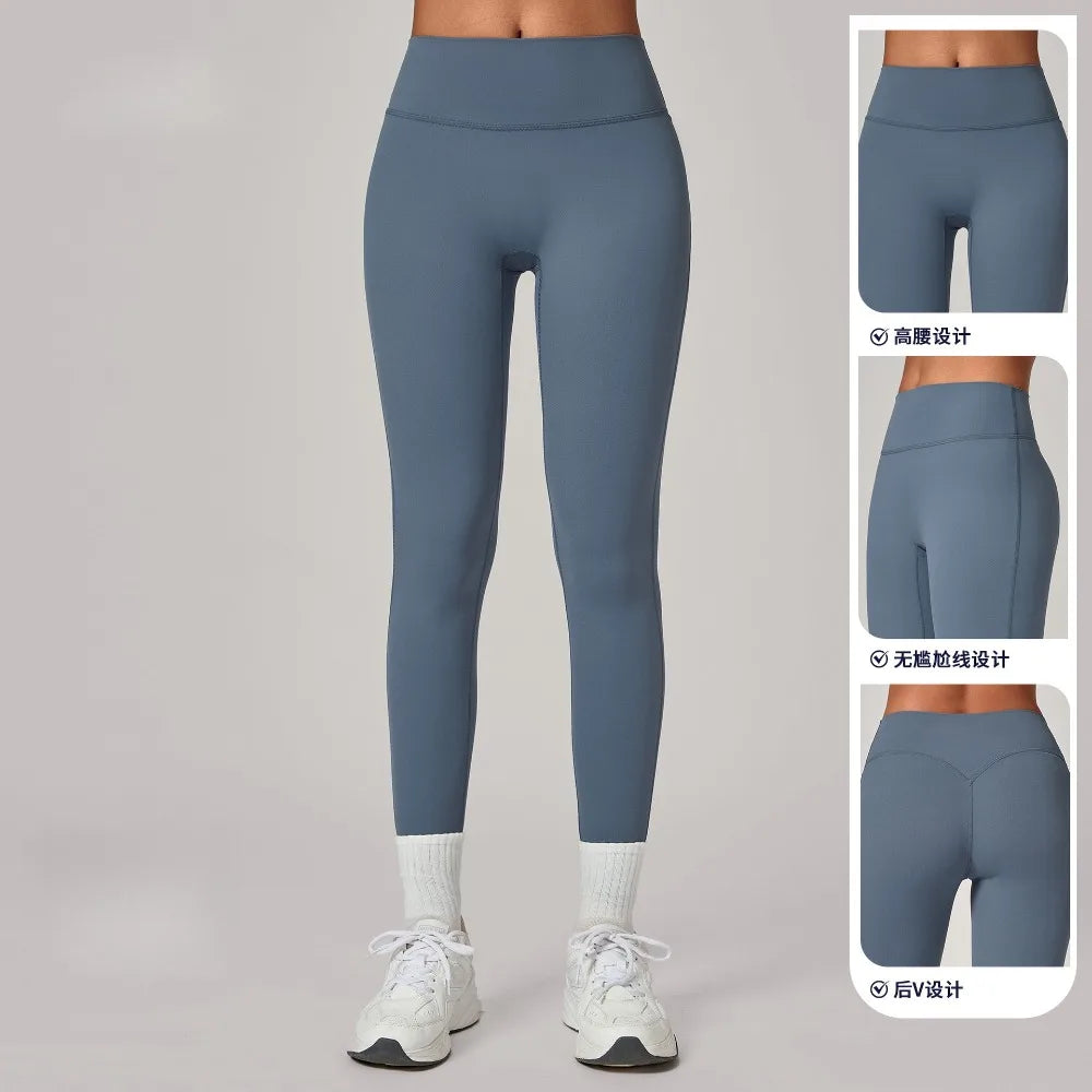 Women's Gym Workout Trousers Hip-lifting Quick-dry Yoga Pants Slimming Tight-fitting Fitness Outdoor Running Sports Long Pants