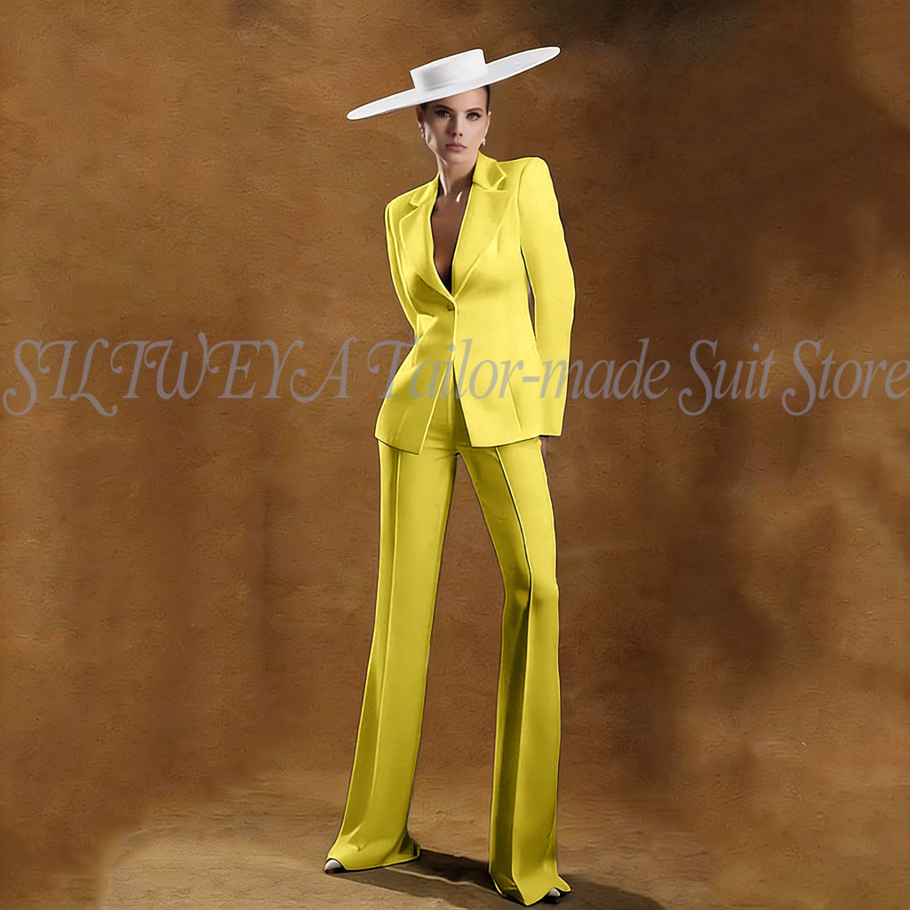 Ladies White Tailored Blazer Trousers Set Workplace Business Occasion Formal Attire 2026 Women Fashion Chic Office Commute Suit