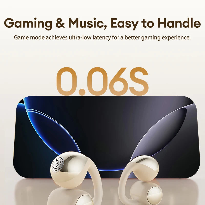 NEW Lenovo RS110 OWS Open-Ear Wireless Earbuds Clip On BT 6.0 Headphones Gaming Music Earphones IPX4 ENC Call Noise Cancellation