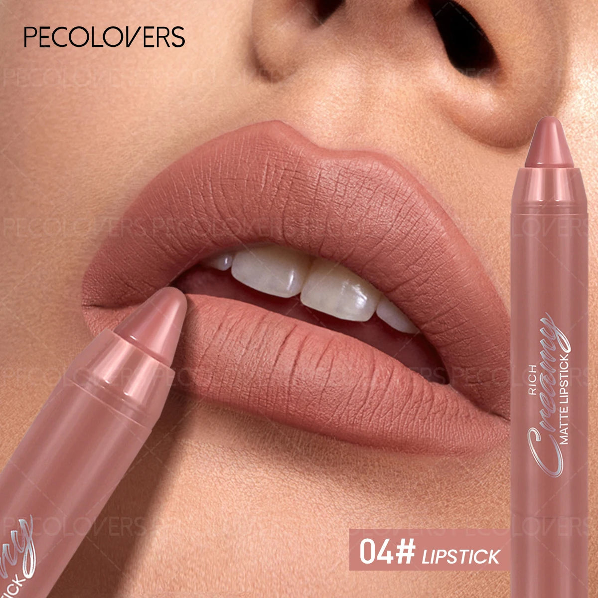 6 Colors Matte Lipstick Pen, Long-Lasting Waterproof Lipstick Crayon,Non Stick Cup, Multi-Color Lipstick Pen