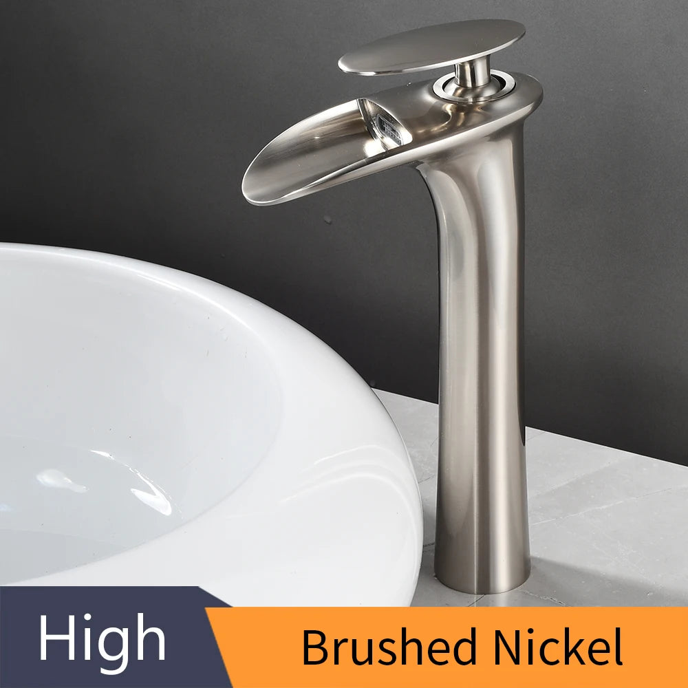 Basin Faucets Modern White Bathroom Faucet Waterfall faucets Single Hole Cold and Hot Water Tap Basin Faucet Mixer Taps 855924