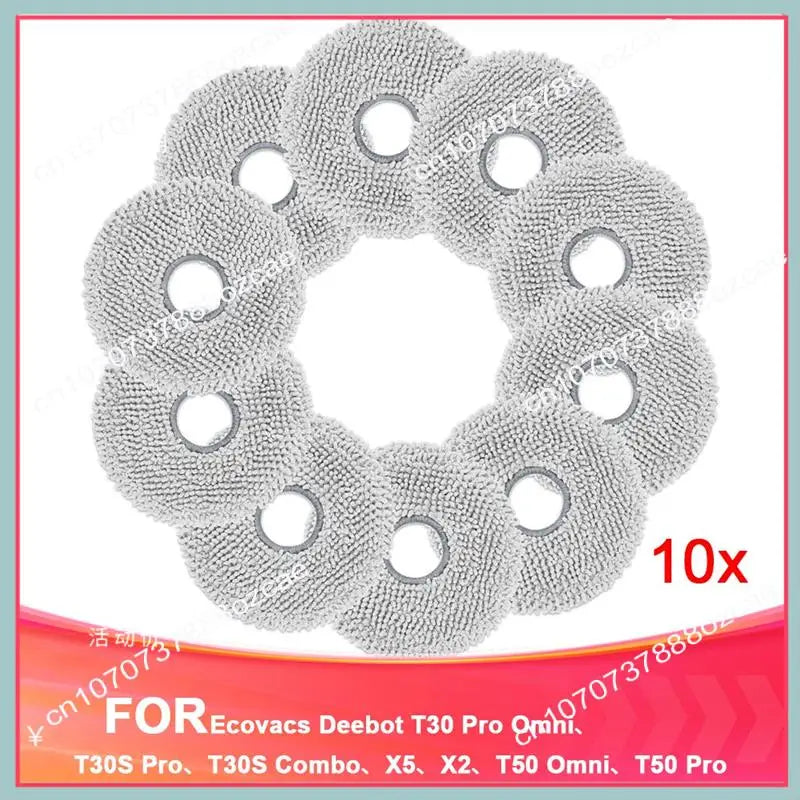 A26P Wipes For Ecovacs Deebot T30 Pro Omni, T30S Pro, X5, X2,T50 Omni, T50 Pro,Robot Vacuum Cleaner,Reusable Replacement Mop
