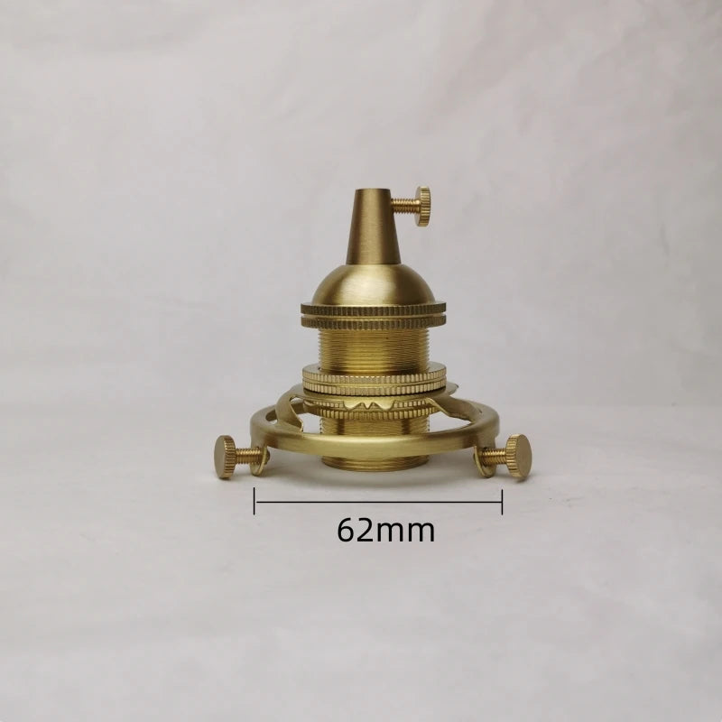E14 Spiral Brass Light Sockets E12 Retro Ceiling Lamp Base Ceramic All Copper Accessories Lampshade Fixed Threaded Lamp Holder
