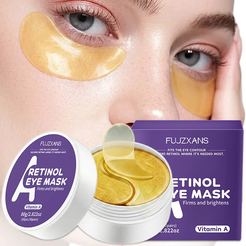 Retinol & Collagen Eye Mask, Vitamin A Under Eye Patches – Hydrating, Reduce Eye Bags & Dark Circles, Anti-Aging, Brightening.