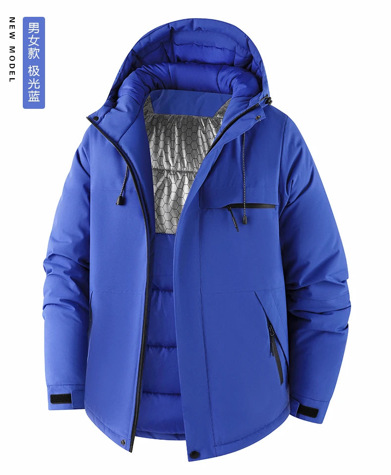 Men's Jacket Stand Collar Stamp Mens Parka Winter New Down Jacket Fleece Warm Jackets Men Business Leisure Coat Baseball Coats