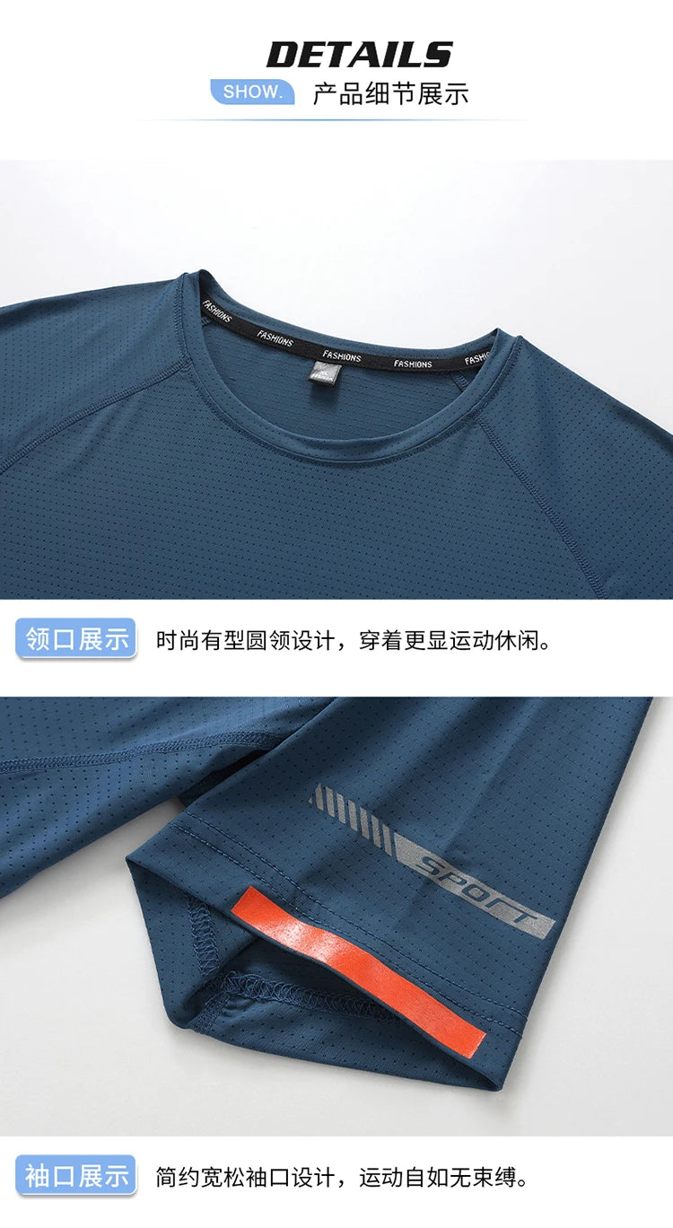 For 2025 Summer T Shirt Fashion Short Sleeves Quick Dry Running Casual Men'S T-Shirts Oversize 7XL 8XL Top Tees Tshirts