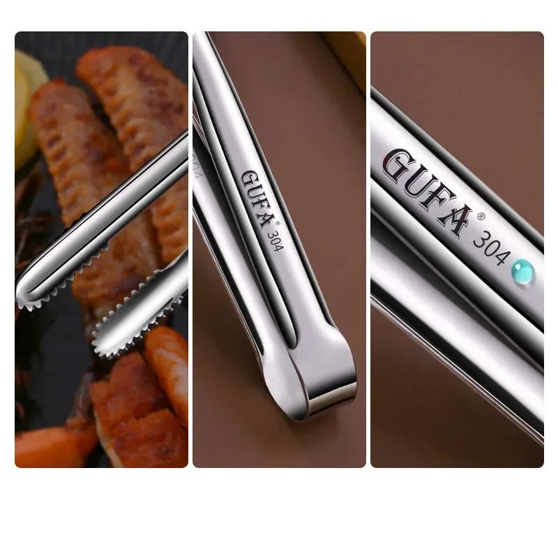 Stainless Steel Barbecue Clip Multipurpose Barbecue Salad Picnic Grill Tongs Food Grade Grippers Picnic Meat BBQ Cooking Gadgets