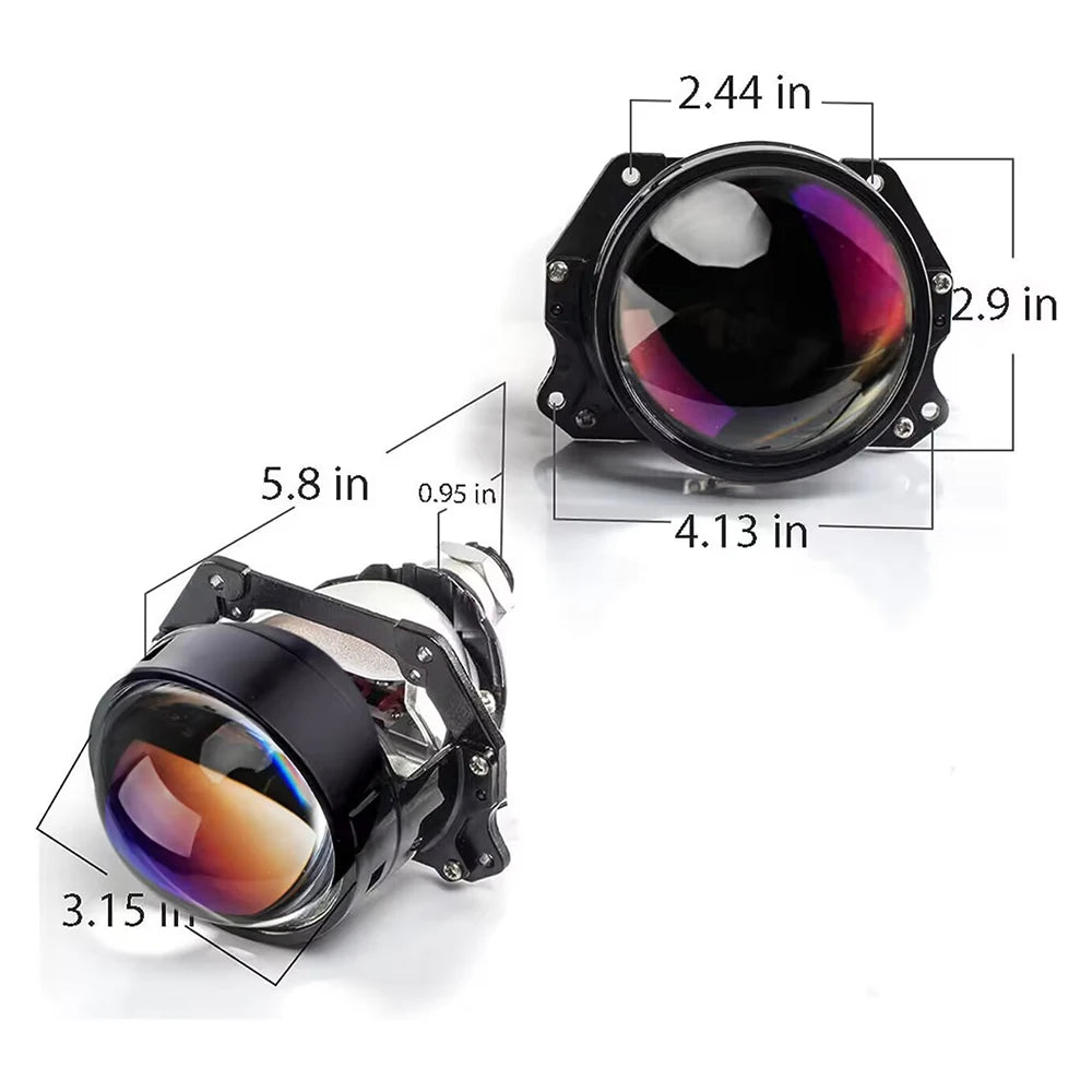 90W 2 PCS 3.0 Inch Blue Bi LED Projector Lens Universal Headlight Retrofit For H1 H4 H7 H11 Auto Light Headlamp Car Accessory