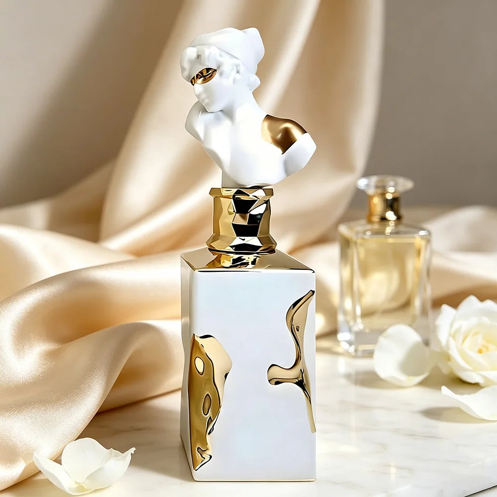 Women Luxury Sculpture Goddess Bust Perfume Eau De Parfum 100ml, White Gold Art Decor Bottle, Long‑Lasting Middle Eastern Scent For Daily Wear & Gifting