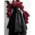 Halloween dress black and red Gothic style long shirt sleeve
