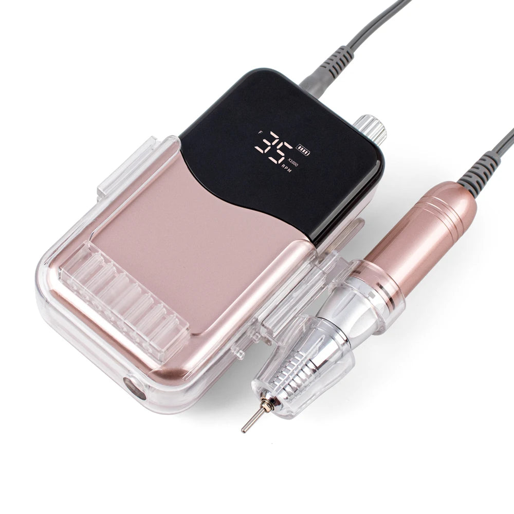 Professional Manicure Electric Nail Drill Machine 35000RPM Cordless Nail File Rechargeable Nail Polishing Grinder For Nails