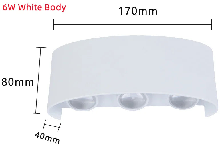 LED Wall Light 2W 6W 8W Waterproof Outdoor Wall Lamp Garden Porch Light Decor for Bathroom Bedroom Living Room AC85-265V