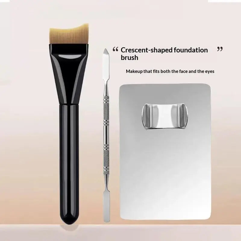 Makeup Foundation Brush Mixing Palette Stainless Steel Foundation Lipstick Eye Shadow Mixer Palette With Spatula MakeUp Set