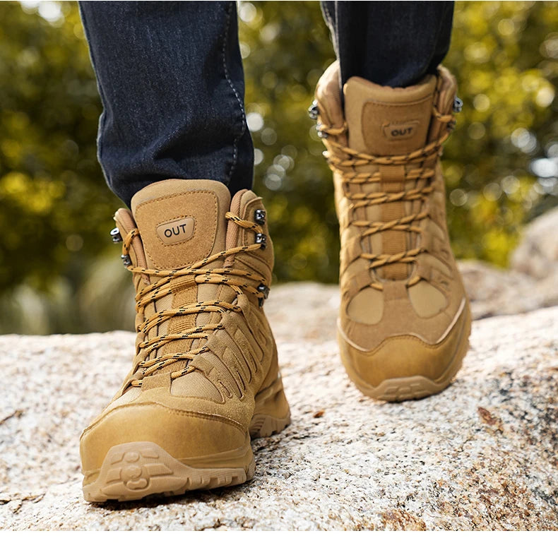 Outdoor Hiking Boots Men Shoes Anti-slip Wear-resistant Thick-soled Sports Shoes Men Breathable Comfortable Casual Shoes Men