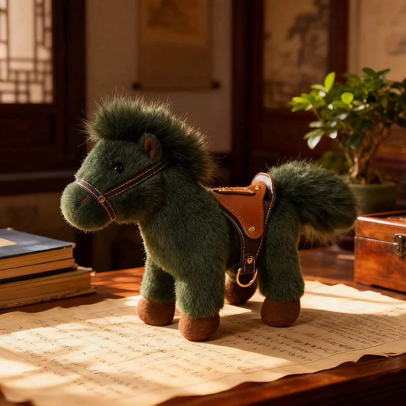 13/22cm High Quality Plush Steed Toy with Saddle Cute Plush Horse Doll Lovely Stuffed Animal Pony Bag Charm