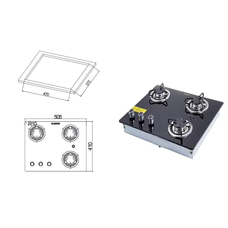 Big Power Independent Gas Stove Cooking Combo Smart 2/3 Burner Cooktop For Yacht And RV