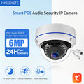 3.6mm Wide Angle Outdoors 6MP Tuya Smart Dome IP Camera Motion Detection POE CCTV 120 Degrees Security Video Surveillance Camera