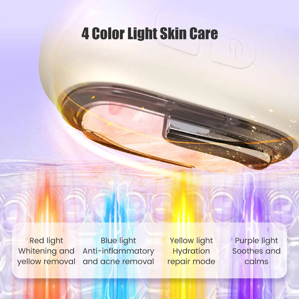 Facial Natural Jade Massagr LED Photon Hot Compress Face Lifiting Anti-aging EMS Pulse Microcurrent Skin Care Deeply Cleansing