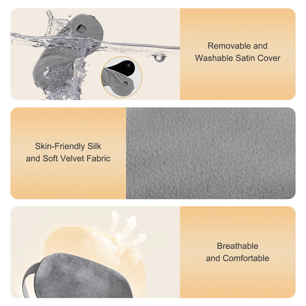 Heated Eye Mask for Dry Eyes Warm Eye Compress Sleeping Mask Light Blocking Washable Eye Heating Pad for Travel Office Home