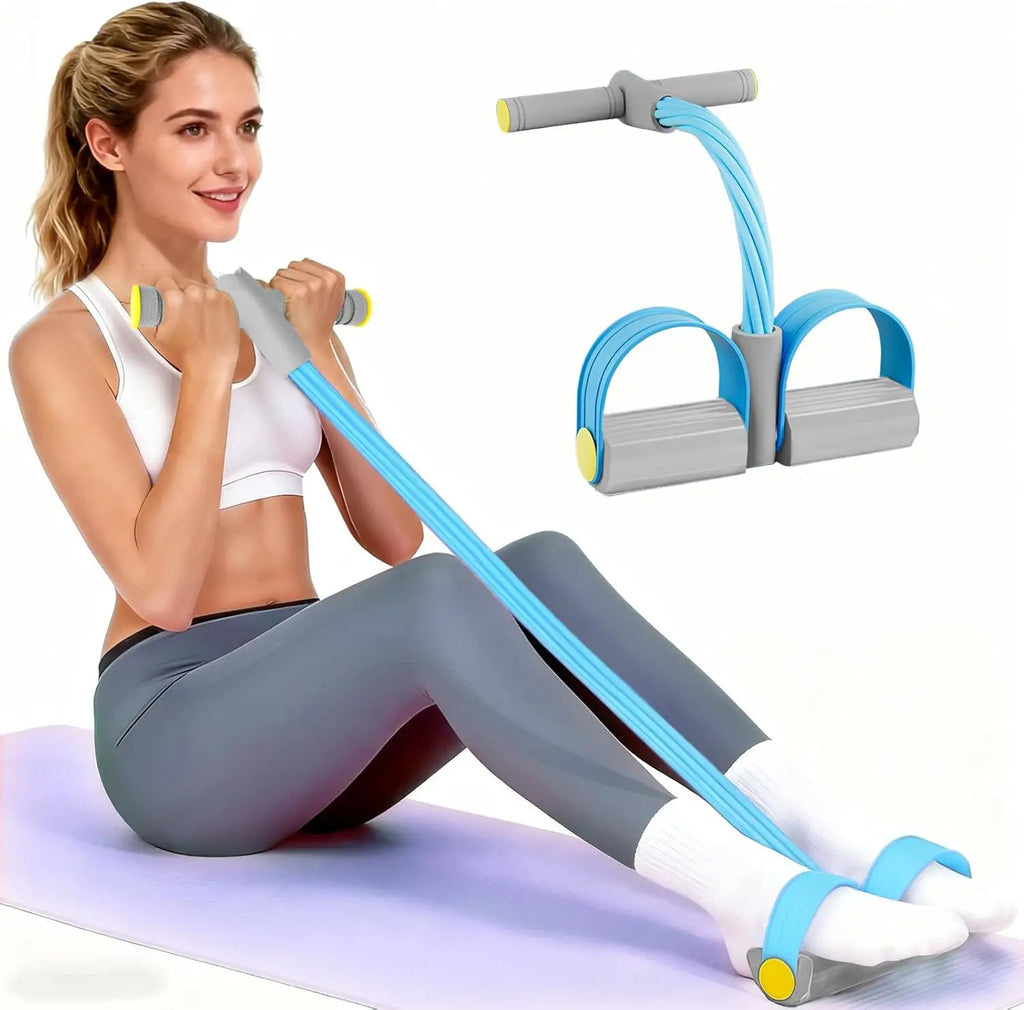 Durable 6-Tubes Multifunction Resistance Band, Natural Rubber Foot Pedal Resistance Bands, Fitness Resistance Bands