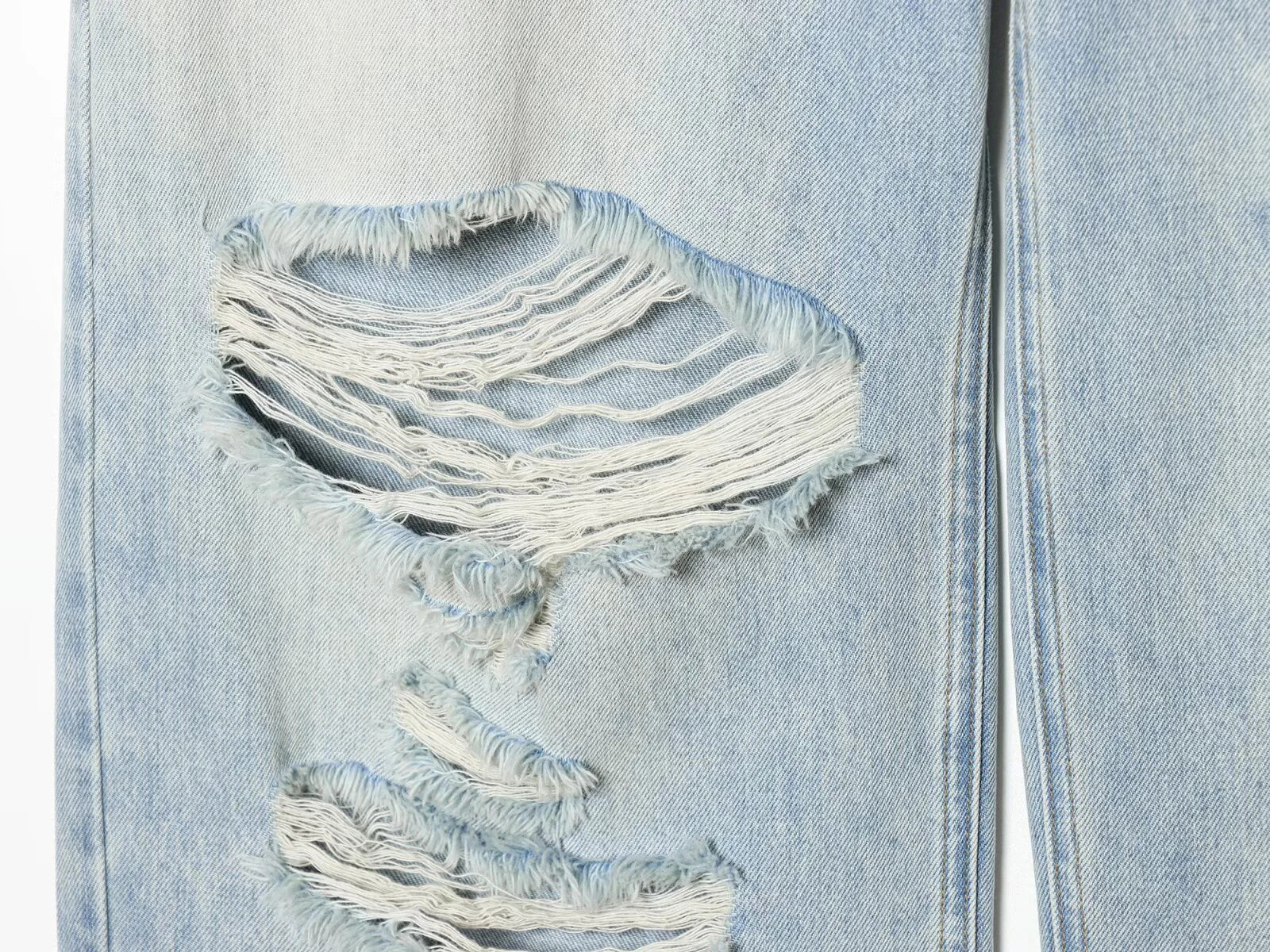 European and American style 2026 spring/summer new women's clothing mid waist casual ripped and flanged denim pants