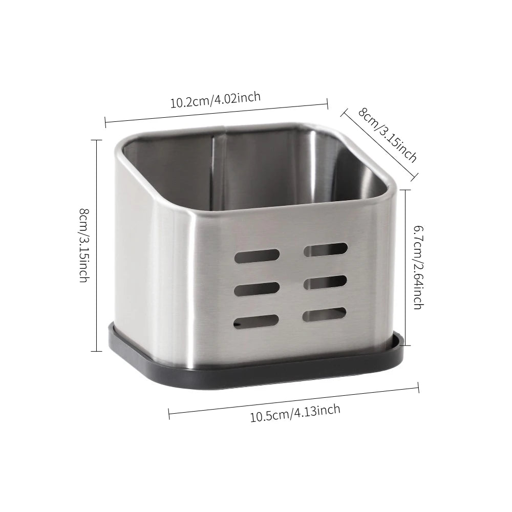 Kitchen Sponge Drain Holder - Countertop Storage Organizer, No-Drill Sponge Rack for Home Kitchen