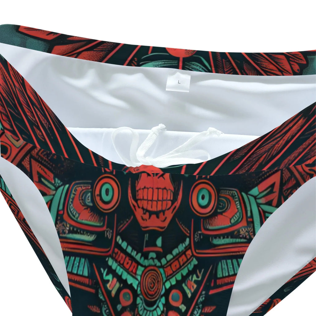 Retro Mayan Skull Swim Trunks Lightweight Comfortable Sexy Men's Triangle Trunks Pool Party Beach Vacations Sexy Mens Bikinis