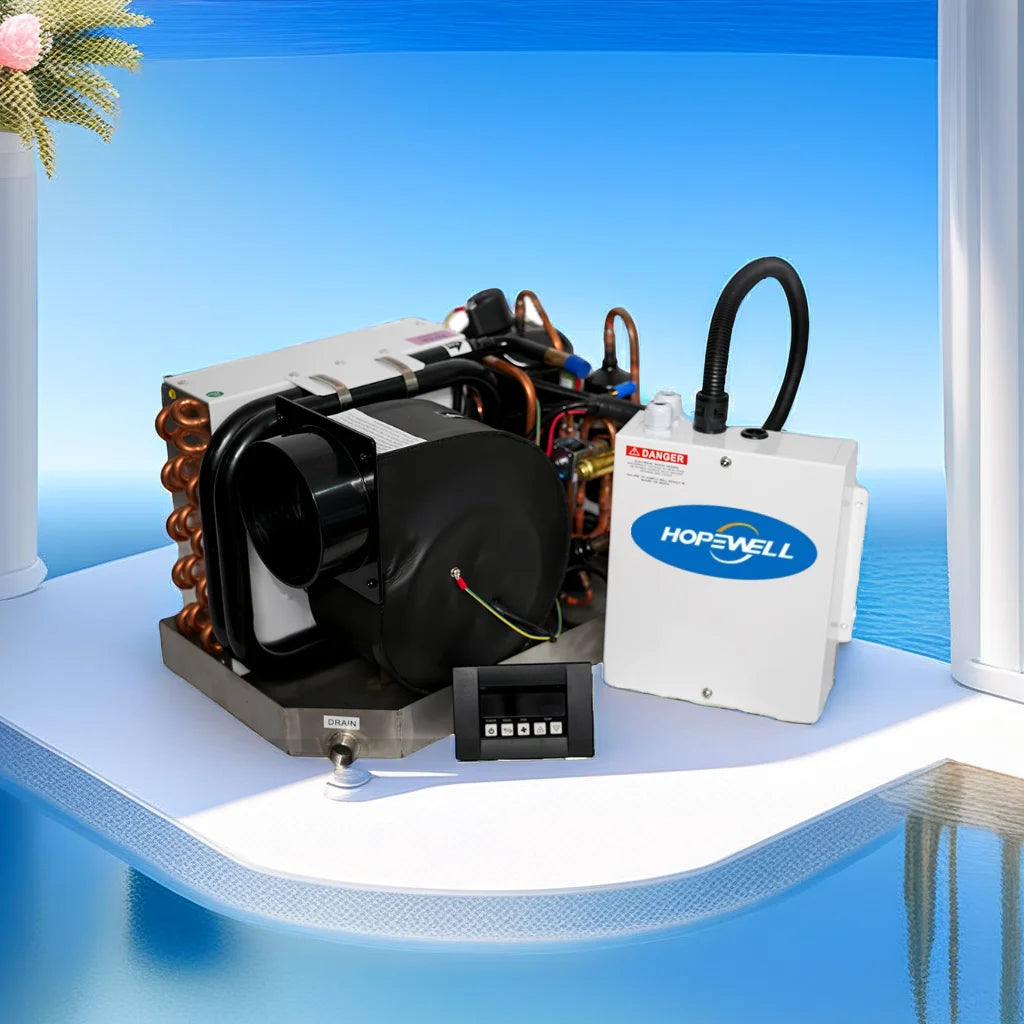 Hopewell Marine Self Contained 8000BTU 220V 60HZ OEM/ODM Water Cooled Eco-Friendly Yacht Boat Air Conditioner R410a TECUMSEH