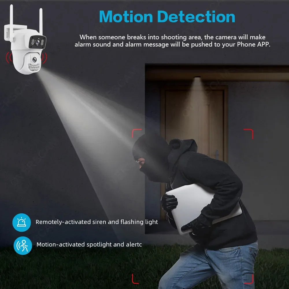 3.6mm Wide Angle Outdoors 6MP Tuya Smart Dome IP Camera Motion Detection POE CCTV 120 Degrees Security Video Surveillance Camera