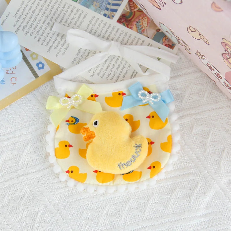 1pc Pet Cat Bib Little Yellow Duck Pet Scarf Suitable for Small and Medium Dogs and Cats