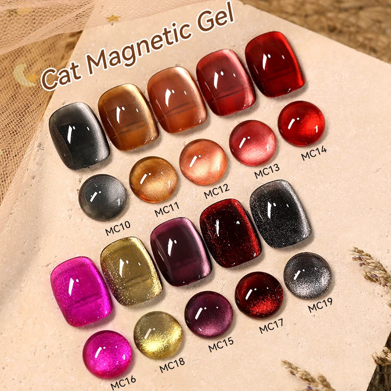 LILYCUTE 7ml Gold Coffee Cat Magnetic Gel Nail Polish Autumn Winter Nails Ultra Shine Moonlight Semi Permanent UV Gel Soak Off