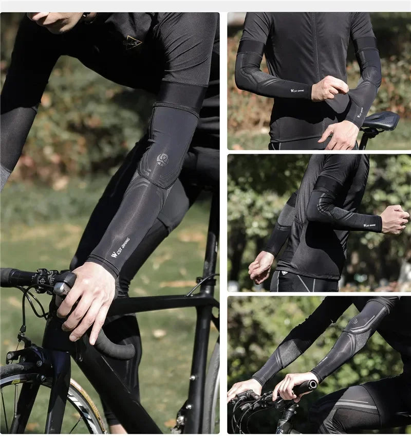 WEST BIKING Sports Compression Leg Sleeves Men Women MTB Winter Fleece Leg Warmers Men Women Cycling Running Basketball Leggings