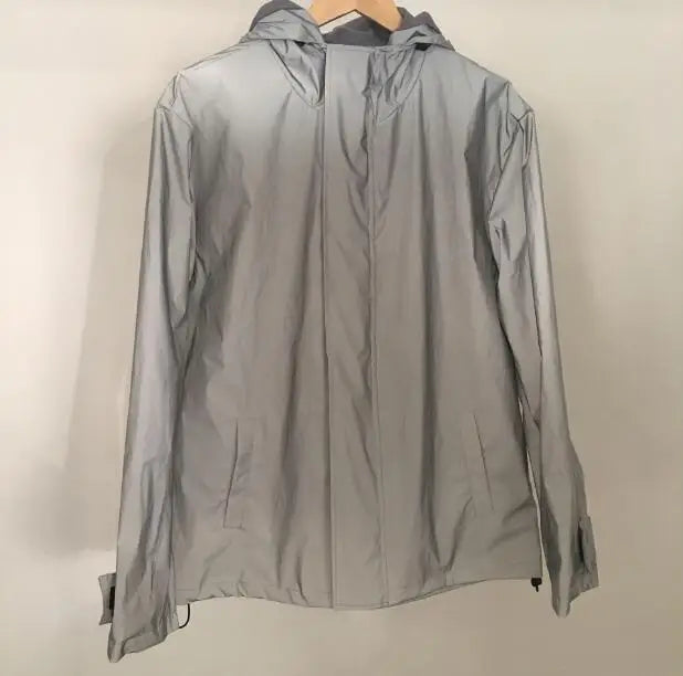 Men Reflective Jacket Spring Coat Night Hoodie Water proof  Run Outwear Tops