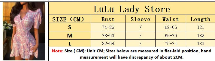 Elegant Printed Lace Up Dress Women V-neck Puff Short Sleeve Waist-cinching Mini Dresses Lady Daily Street Gowns 2026 Summer