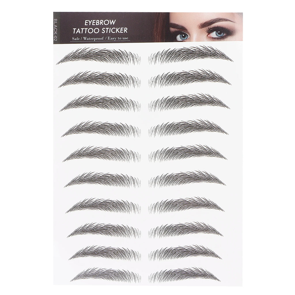 Long Lasting Eyebrow Transfers Sticker Household Portable Waterproof Safe Women Black Eyebrow Tattoo Sticker Makeup Tools