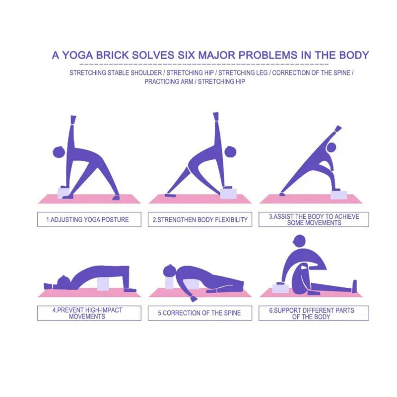 2/1PCS EVA Gym Blocks Foam Brick Training Exercise Fitness Equipment Dance Yoga Auxiliary Tool Stretching Body Shaping