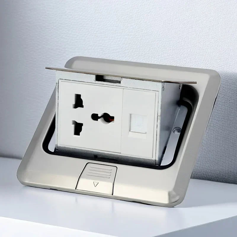 Electrical Switches Desktop Socket EU/Universal Power Outlet Hidden Type Pop Up Floor Socket For Meeting Room