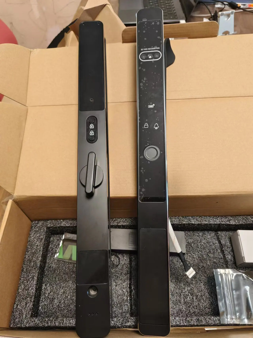 Camera video intercom Waterproof IP65 Automatic Slim Smart Aluminum door lock Face Tuya wifi 3592 euro mortise Digital UPVC lock