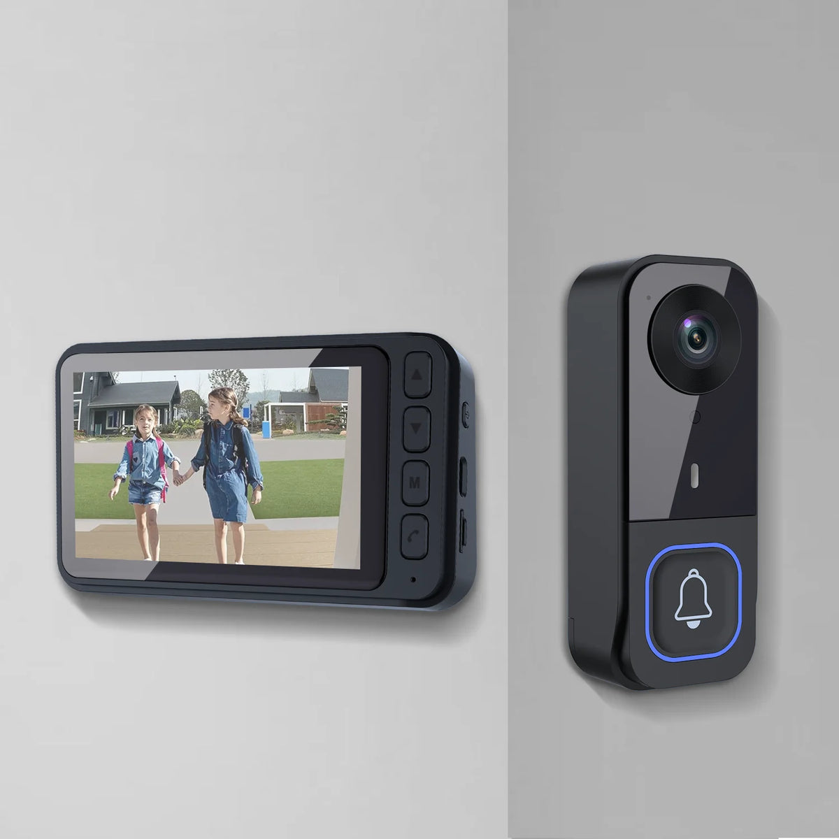 Wireless Doorbell Camera with Monitor Smart Video Doorbell 2-Way Audio Infrared Night Vision No WiFi Connection No APP Required
