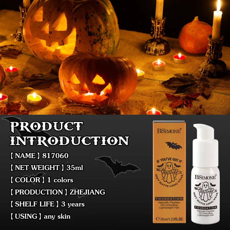 White Foundation for Halloween Makeup –Full Coverage Matte Face Paint for Cosplay Clown Vampire Skull,Non-Toxic Body Paint Cream