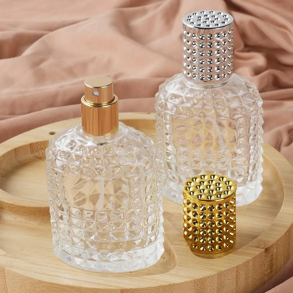 2pcs Perfume Bottle Spray Empty Perfume Atomizer Refillable with 3 Accessories Leak-proof Fine Mist Travel Bottle(30ml/50ml)