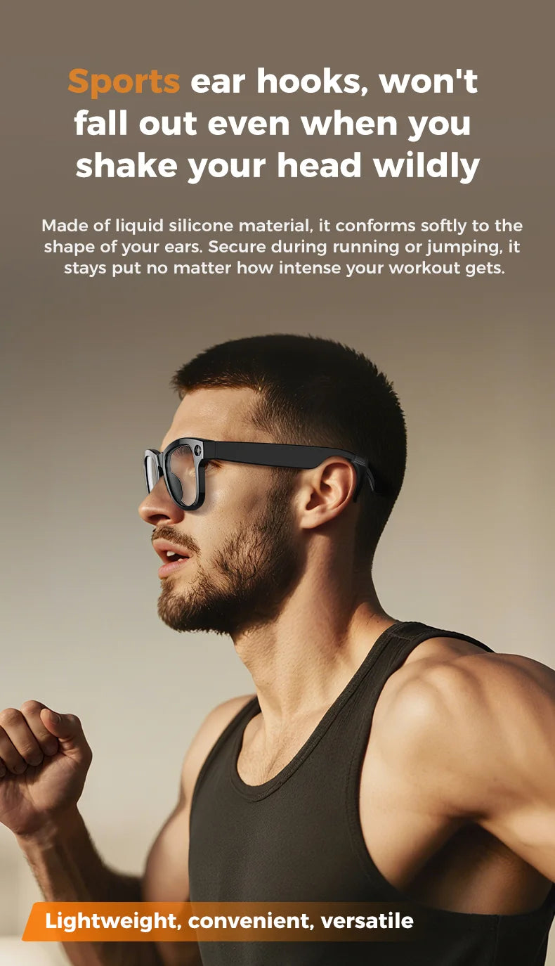 2026 AI Smart Glasses With 8MP Camera AI Voice Contorl Photo Recognition Shooting Video 150+Translation Photochromic Glasses Men