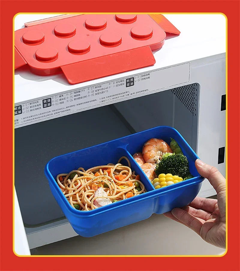 Lunch Box DIY Building Block Portable Modular for Children Student Outdoor Picnic Bento Food Storage Container Fruit Salad Box